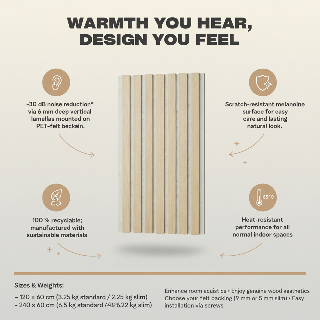 Akustikpanel Trendig Ek Natur 270-x-60cm