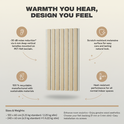 Akustikpanel Trendig Ek Natur 270-x-60cm