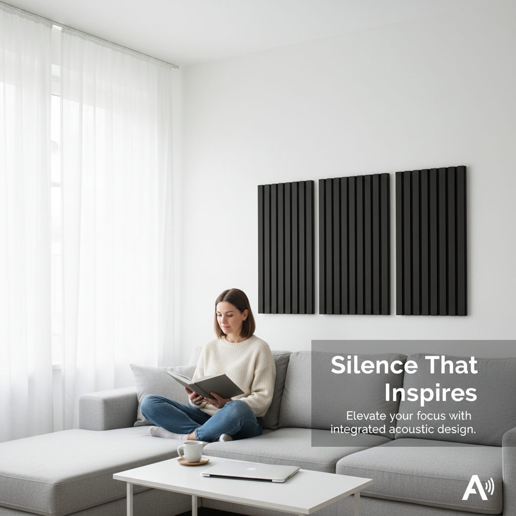 Akustikpanel Kall Svart MDF 270-x-60cm