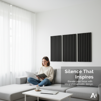 Akustikpanel Kall Svart MDF 270-x-60cm