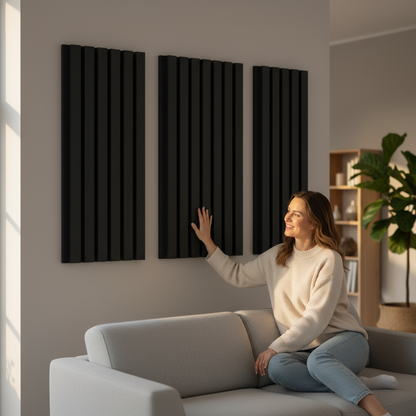 Akustikpanel Kall Svart MDF 270-x-60cm